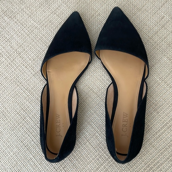 Suede J Crew Factory Zoe D’Orsay Flats with Pointed Toe - Sz 7 - Picture 1 of 7